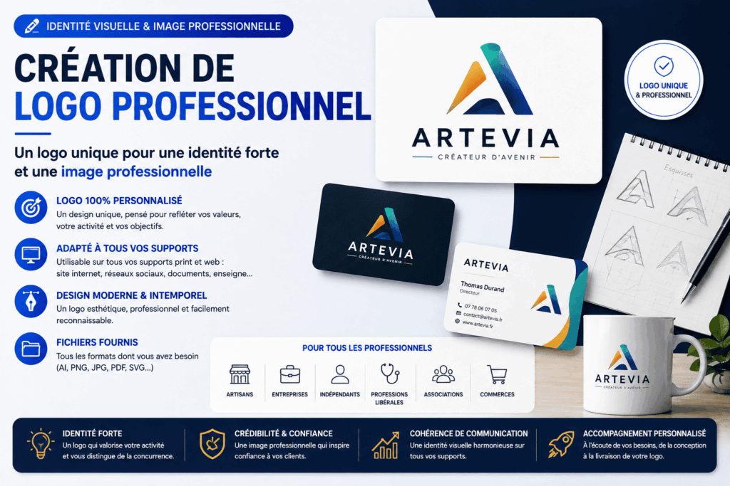 Création de logo professionnel et identité visuelle personnalisée pour entreprise