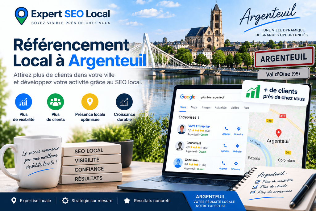 Référencement site web Argenteuil (95100) - Création site internet 1 Expert SEO local pour le référencement local à Argenteuil
