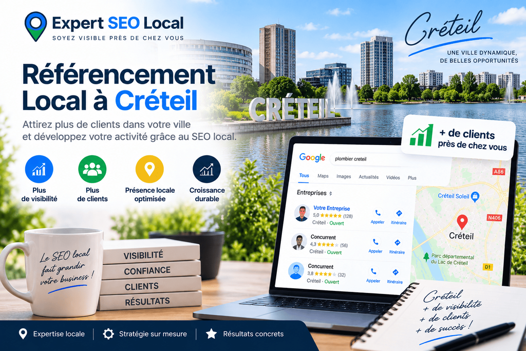 Référencement site web à Créteil : SEO local et visibilité Google 1 Expert SEO local pour le référencement local à Créteil