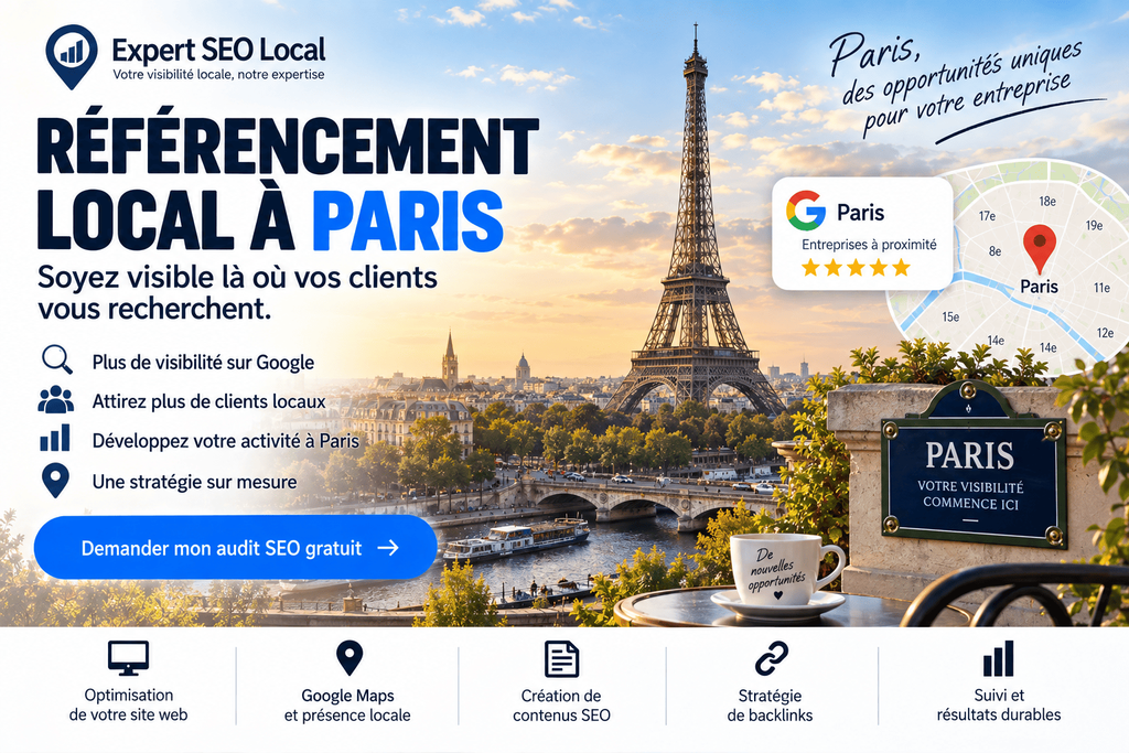 Agence SEO Paris - Expert en référencement naturel sur Paris 1 Référencement local à Paris et visibilité sur Google