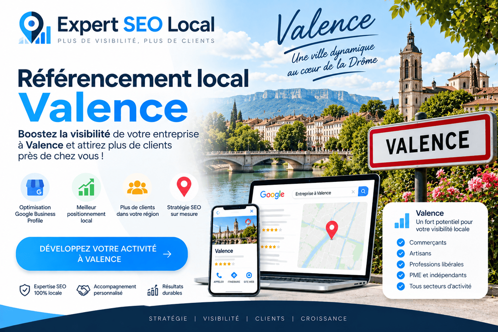 Référencement local à Valence : développez votre visibilité sur Google 1 Référencement local à Valence – Expert SEO Local