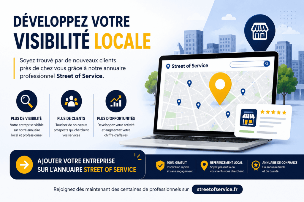 Expert en Référencement Local : Dominez votre Marché et Capturez vos Clients de Proximité 1 Développez votre visibilité locale avec l’annuaire Street of Service